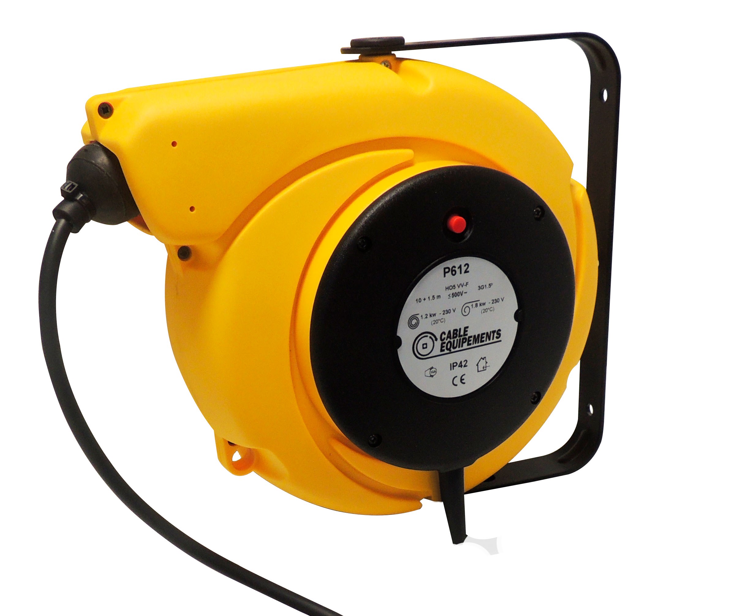 Cable Equipements - P612 : enrouleur rappel auto PLT 600 - 10+1.5m 3G1,5² HO5VV-F - IP42 -