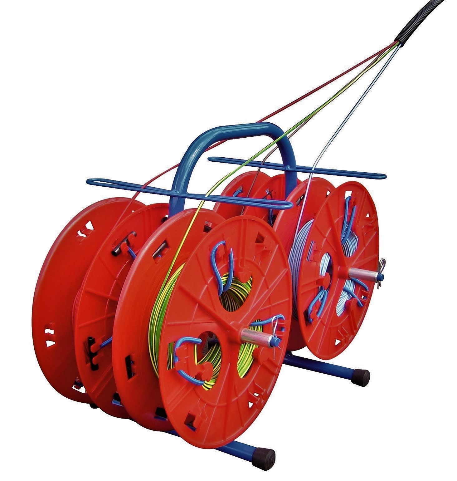 Cable Equipements - QUAD : dévidoir portatif pour couronnes de fils, livré avec 4 bobines à sandows