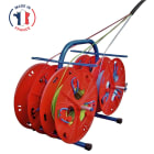 Cable Equipements - QUAD : dévidoir portatif pour couronnes de fils, livré avec 4 bobines à sandows