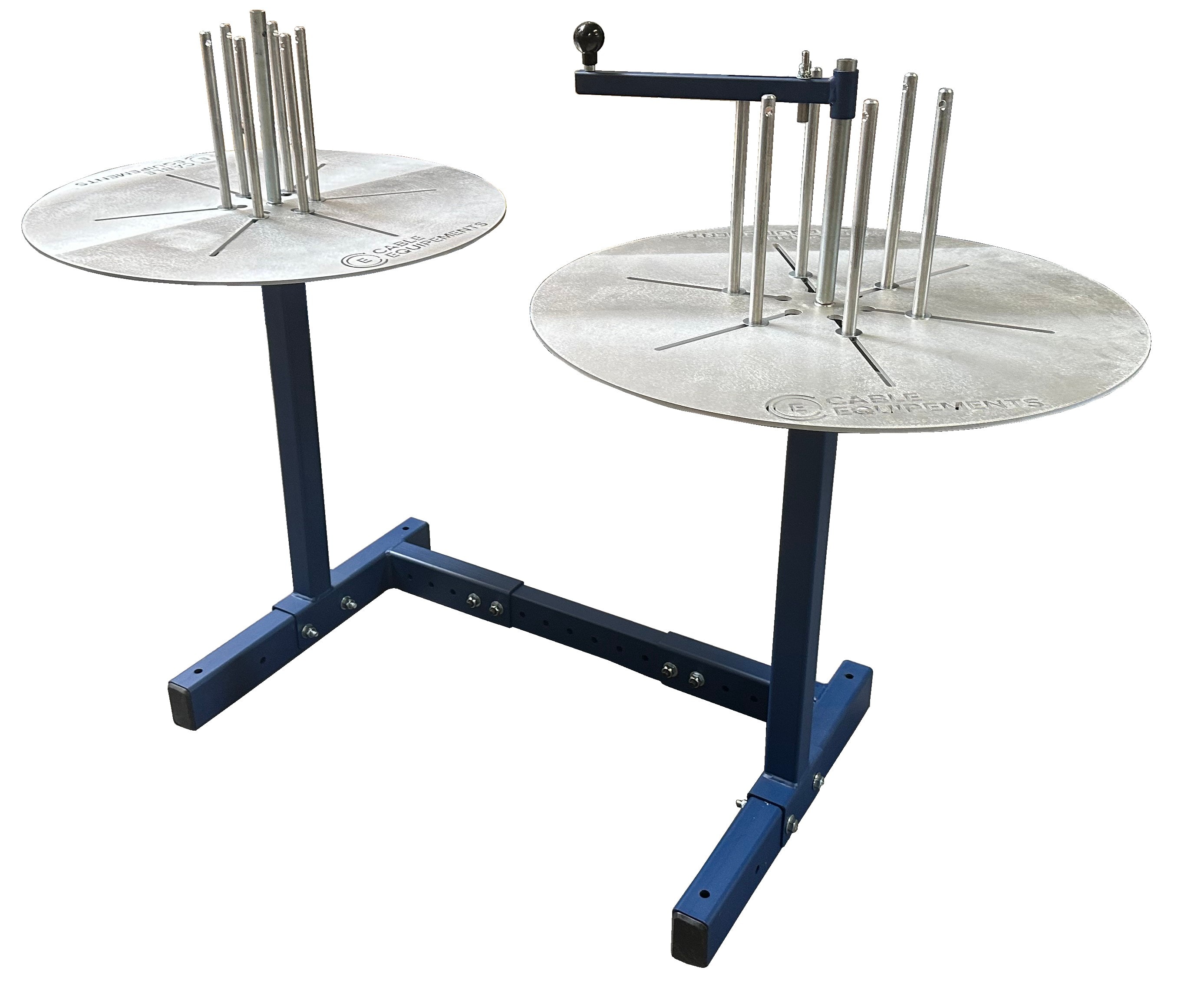 Cable Equipements - SPIRO-H2-P : enrouleur/dérouleur manuel HORIZONTAL (2 plateaux), modèle sur pied