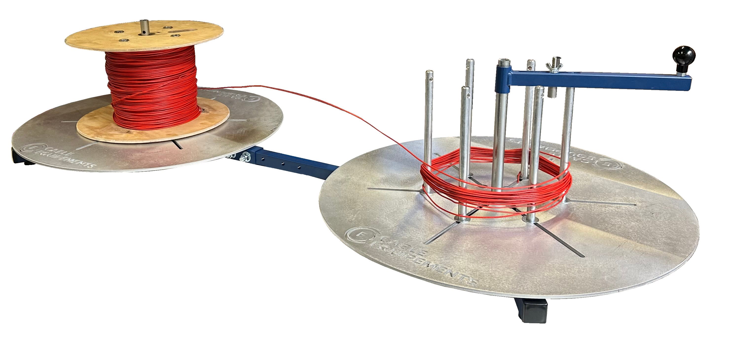 Cable Equipements - SPIRO-H2-T : enrouleur/dérouleur manuel HORIZONTAL (2 plateaux), modèle de table
