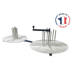 Cable Equipements - SPIRO-H2-T : enrouleur/dérouleur manuel HORIZONTAL (2 plateaux), modèle de table