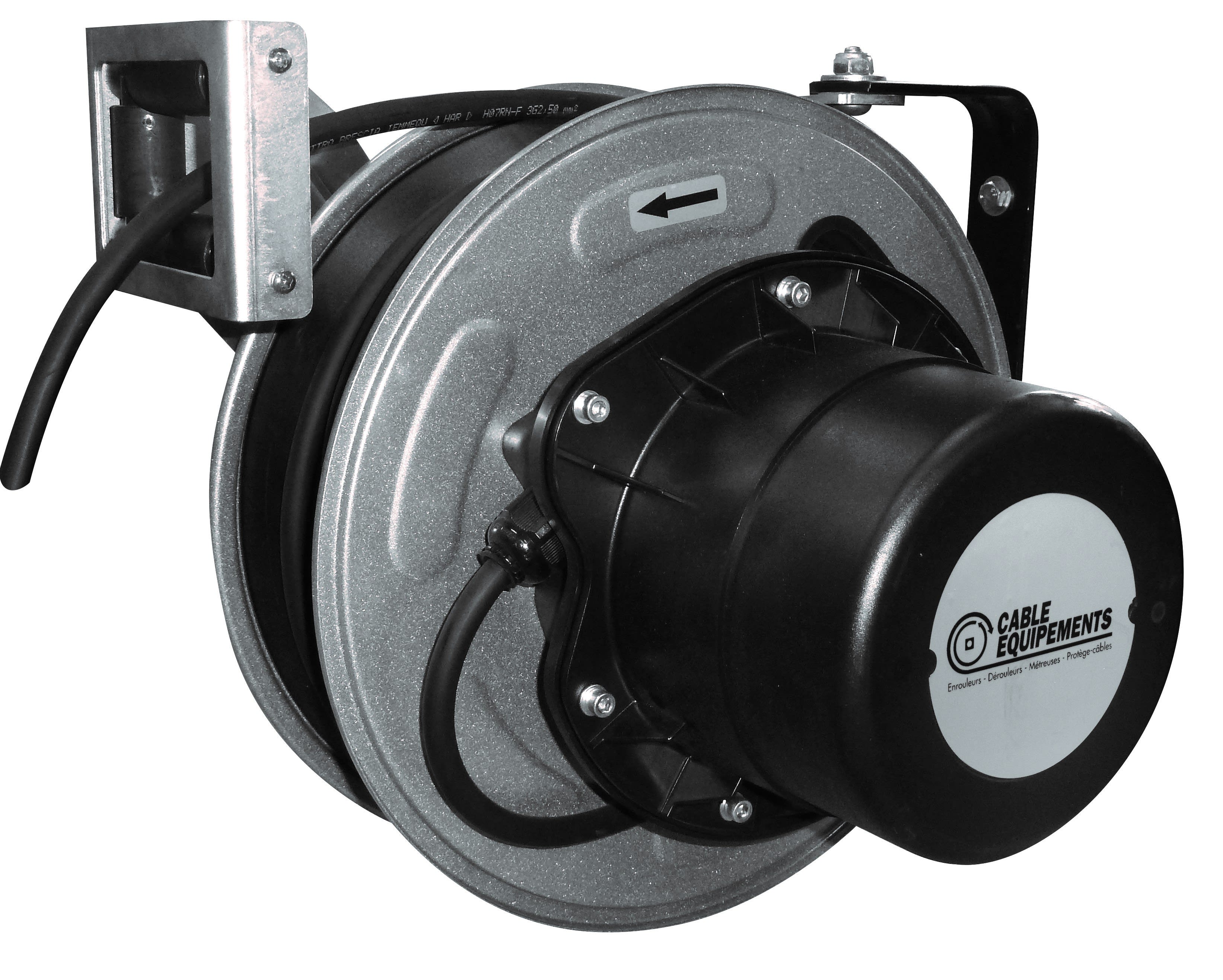 Cable Equipements - Enrouleur automatique - 8+2m 5G4² H07RN-F - Avec bride pivotante et cliquet -