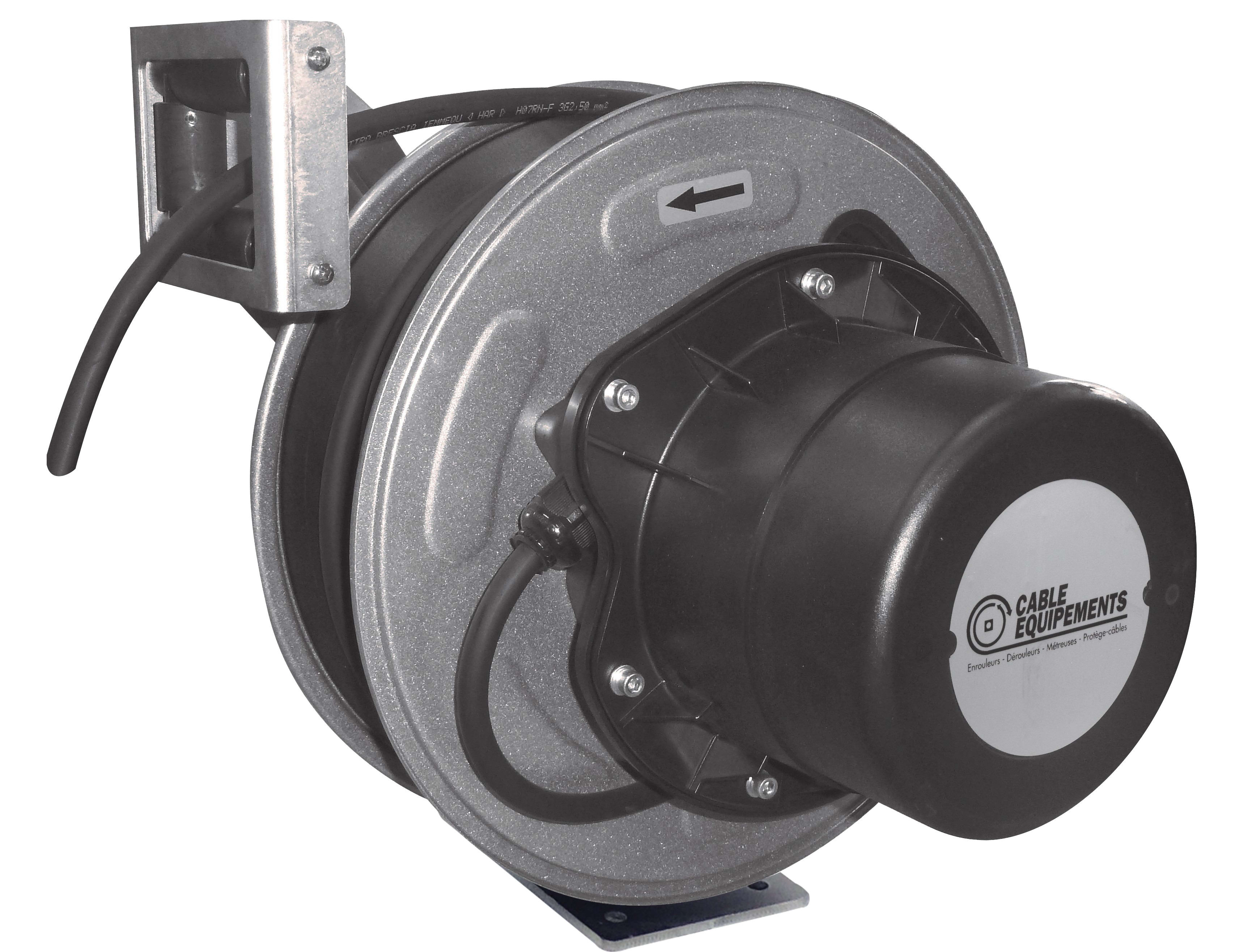 Cable Equipements - Enrouleur automatique - 12+2m 12x1,5² H05VV-F - Avec bride fixe et cliquet -
