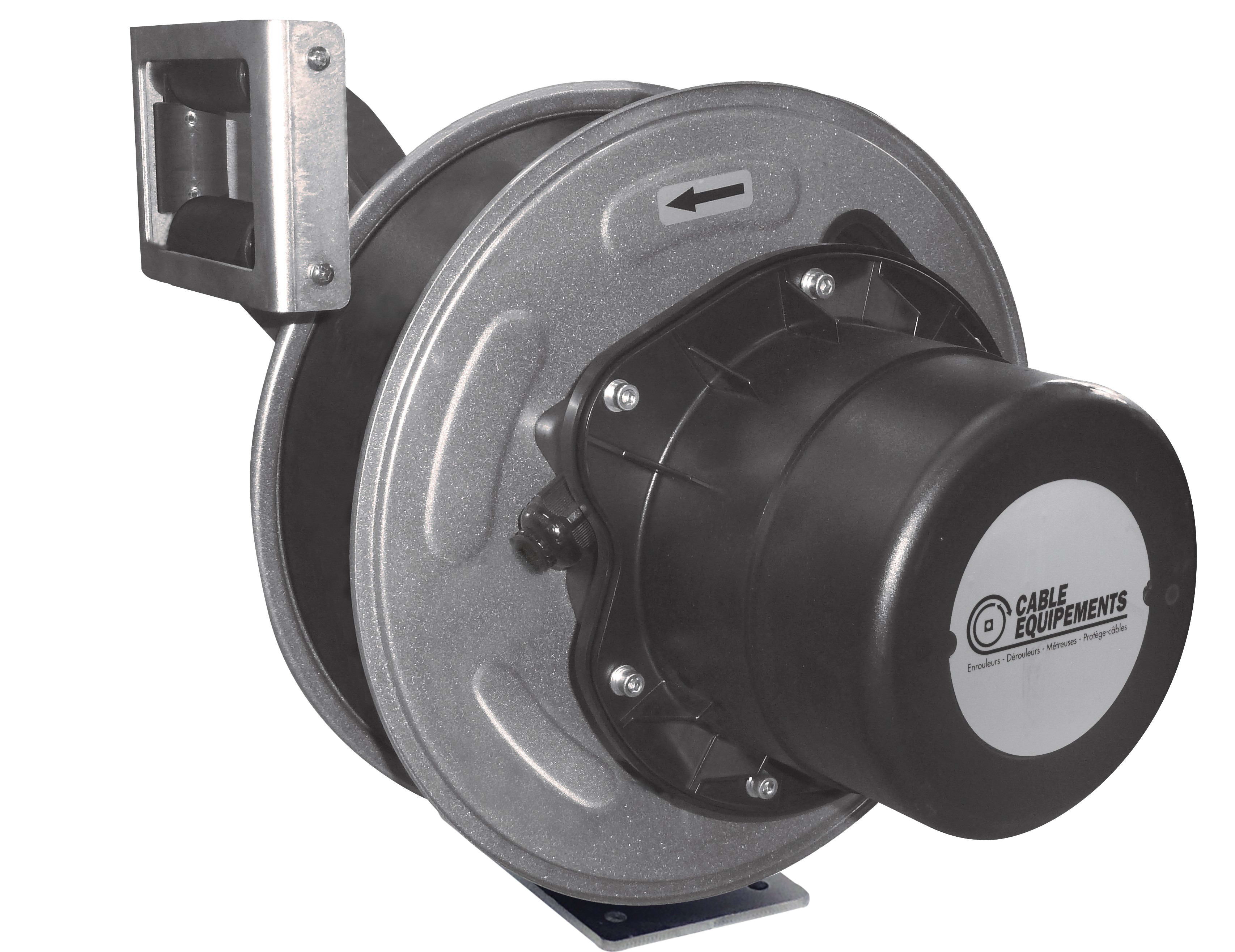 Cable Equipements - Enrouleur automatique - SANS CABLE - Collecteur 20A - Bride fixe et cliquet -