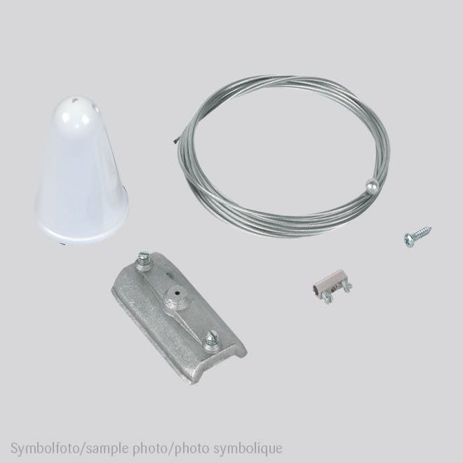 Planlicht - LKM 3~suspension par câble 6000mm pour crochets de plafond avec patère noir