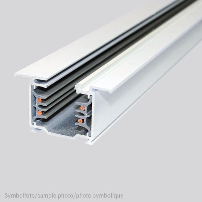 Planlicht - LKM non-dim 3~rail encastré 4000mm aluminium anodisé LxlxH : 4000x53x33mm