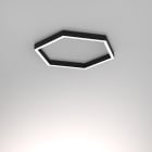 Planlicht - p.forty HEXAGON en saillie noir sat. LED HO 4000K 72W 9084lm CRI90