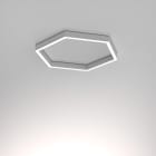 Planlicht - p.forty HEXAGON en saillie argent sat. LED HO 3000K 72.2W 8262lm DALI CRI90