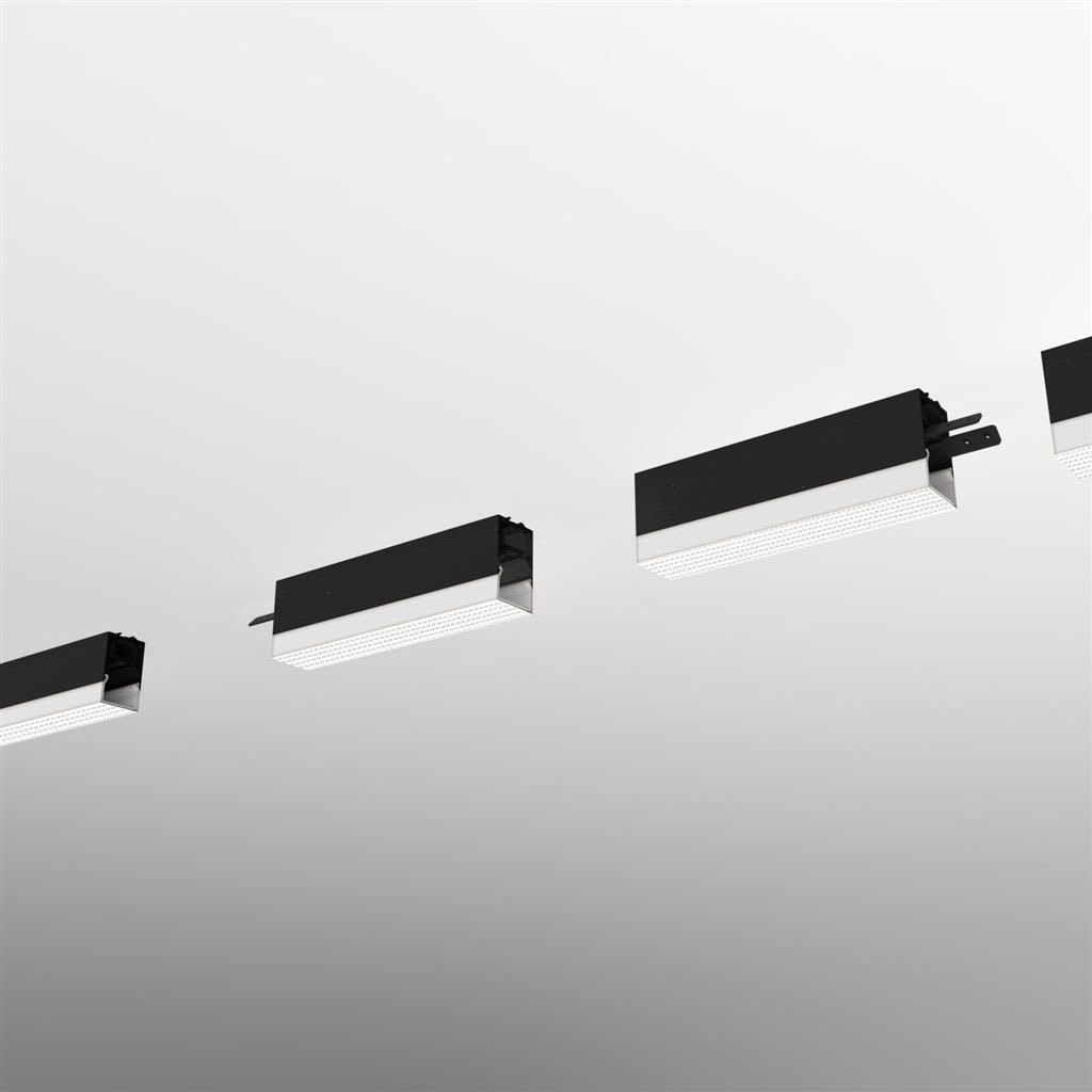 Planlicht - p.thirty Wand Seg. lin. d-id schwarz U 15mm JB LED LO 2700K 148W 12488lm DALI CR