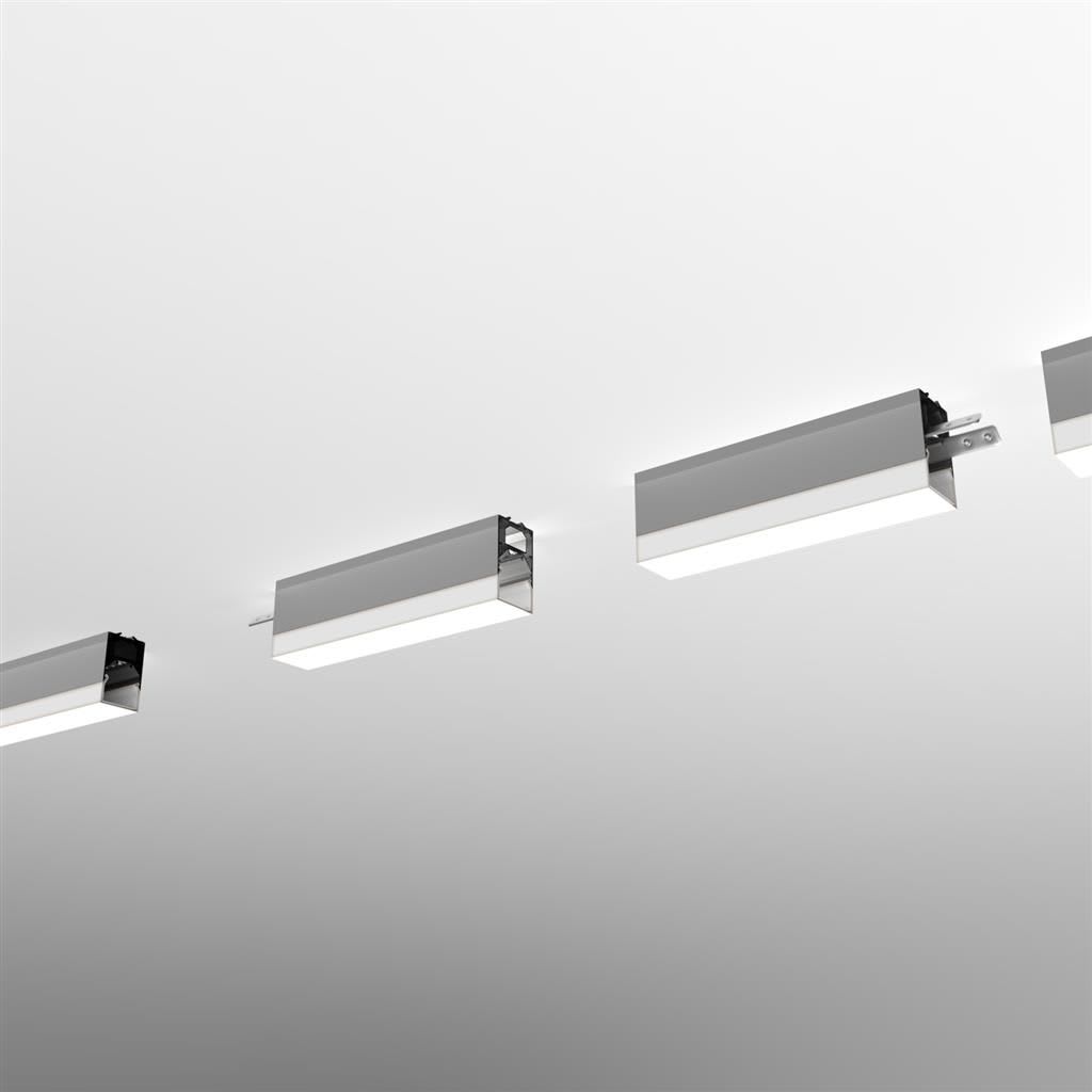 Planlicht - p.thirty applique segm. lin. di-id argent U 15mm LED LO 3000K 77W 9087lm DALI CR