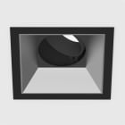 Planlicht - diva M square encastre noir 107x107mm LED HO 4000K 20W 1321lm 50 CRI90