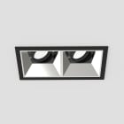 Planlicht - diva S square encastré 1x2 lin. noir 142x78mm LED LO 3000K 2x9,8W 2x632lm 50° CR