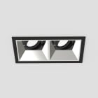 Planlicht - diva S square encastré 1x2 lin. noir 142x78mm LED HO 4000K 2x13,5W 2x991lm 42° C