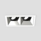 Planlicht - diva S square encastré 1x2 lin. blanc 142x78mm LED HO 4000K 2x13,5W 2x896lm 24°