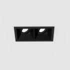 Planlicht - diva S square encastré 1x2 lin. noir 142x78mm LED LO 4000K 2x9,8W 2x686lm 50° CR