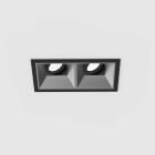 Planlicht - diva S square encastré 1x2 lin. noir 142x78mm LED HO 4000K 2x13,5W 2x989lm 42° C