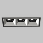 Planlicht - diva S square encastré 1x3 lin. noir 207x78mm LED LO 4000K 3x9,8W 3x687lm 50° CR