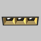 Planlicht - diva S square encastré 1x3 lin. noir 207x78mm LED LO 4000K 3x9,8W 3x652lm 24° CR
