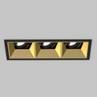 Planlicht - diva S square encastré 1x3 lin. noir 207x78mm LED LO 4000K 3x9,8W 3x721lm 42° CR