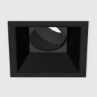 Planlicht - diva M square encastré noir 107x107mm LED HO 4000K 1x21W 1x2098lm 42° DALI CRI90