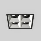 Planlicht - diva S square encastré 2x2 noir 142x142mm LED HO 3000K 4x13,5W 4x867lm 50° DALI