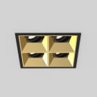 Planlicht - diva S square encastré 2x2 noir 142x142mm LED LO 3000K 4x9,8W 4x599lm 24° CRI90