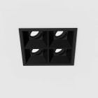 Planlicht - diva S square encastré 2x2 noir 142x142mm LED HO 3000K 4x13,5W 4x909lm 42° DALI