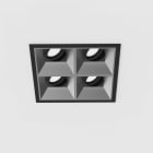 Planlicht - diva S square encastré 2x2 noir 142x142mm LED HO 4000K 4x13,5W 4x941lm 50° DALI
