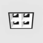 Planlicht - diva S square encastré 2x2 noir 142x142mm LED HO 3000K 4x13,5W 4x827lm 24° DALI