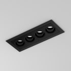 Planlicht - anto+ encastré frame noir asym. 136x56 LED HO 3000K 10.5W 472lm DALI CRI90 4 spo