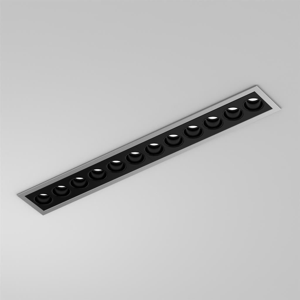 Planlicht - anto+ encastre avec cadre argent 376x56 LED HO 4000K 26W 1837lm 30 12 Spots