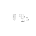 Side Lighting - Attacco palo Pole attachment diam.60mm NE BL QUADRO MONO