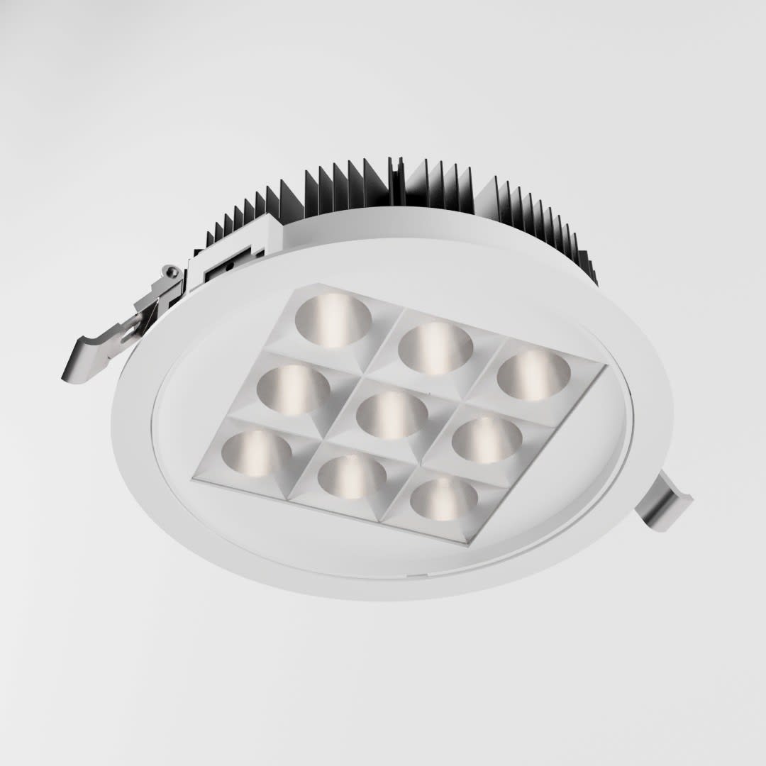 Side Lighting - RULED T20 9 LED diam.190mm 34W 3397lm 3000K IP20/40 BR RW 75? 220-240V 50/60Hz