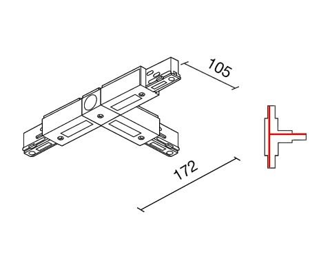 Side Lighting - BINARIO SITRACK 230V Congiunzione a T contatto di terra destro esterno T coupler