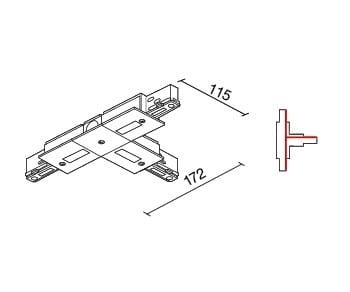 Side Lighting - BINARIO SITRACK 230V Congiunzione a T Contatto di terra destro interno. T couple