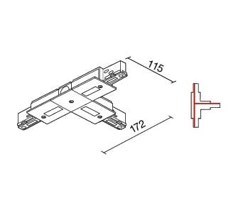 Side Lighting - BINARIO SITRACK 230V INCASSO Congiunzione a T Contatto di terra sinistro esterno