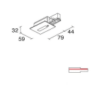 Side Lighting - BINARIO SITRACK 230V INCASSO Testata di Alimentazione - Contatto sinistro di mes