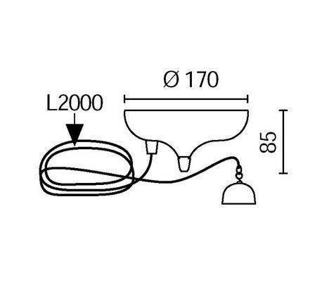 Side Lighting - Rosone con fune di acciaio Canopy rosette with steel rope BI WH