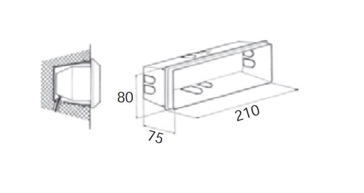 Side Lighting - NEW GREEN M Scatola da imm./Rec.box for wall light