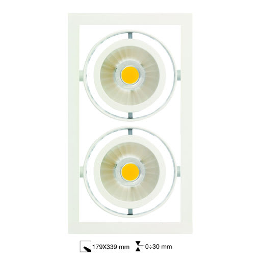 Side Lighting - MATRIX POWER 2 Led 179x339mm 48W 6669lm 3000K IP20 GR 30? 220-240V 50/60Hz 700m