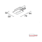 SIDELITE - BINARIO SITRACK 230V INCASSO Testata di alimentazione contatto destro di messa a