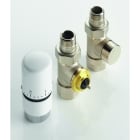 Acova - Kit de robinetterie thermostatique droite 1/2'', tête TH blanche - Kit nickelé
