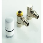 Acova - Kit de robinetterie thermostatique équerre 1/2'', tête TH blanche - Kit nickelé