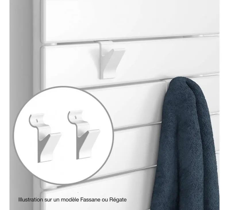 Acova - Paire de patères pour les gammes REGATE et FASSANE Spa, Blanc RAL 9016