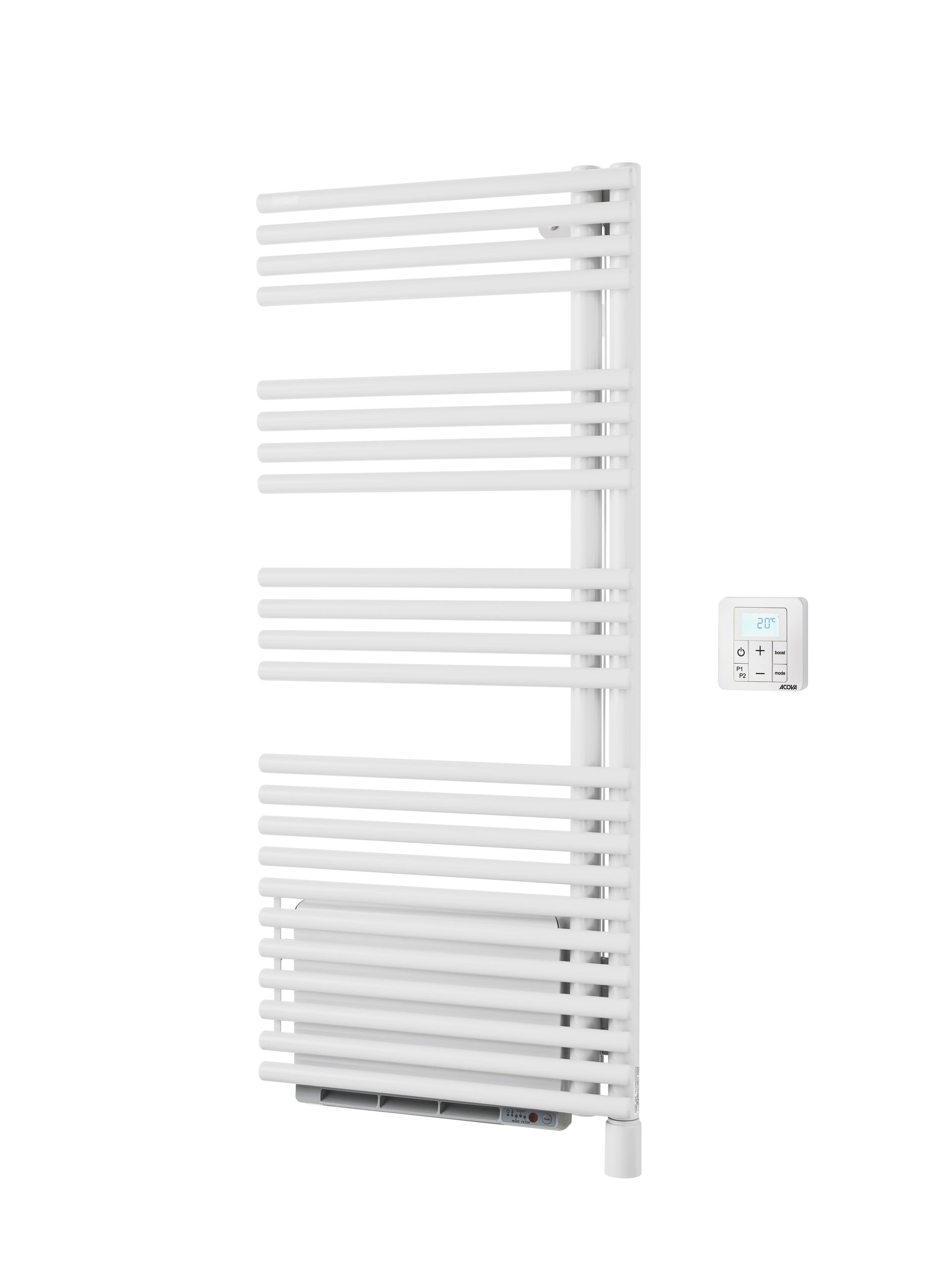 Acova - Cala Twist Air EL droite, Blanc RAL 9016, 500W, H 1226 mm / L 496 mm