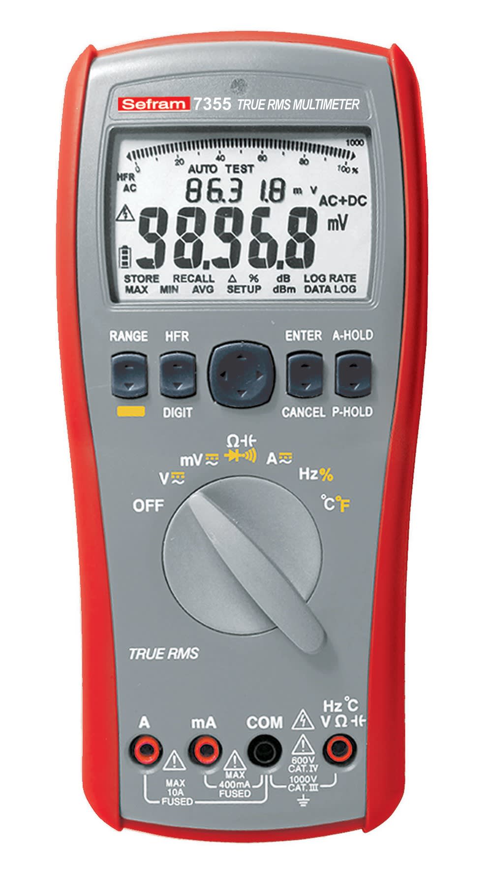 Sefram - Multimètre 100.000 pts, double afficheur-TRMS (50 kHz/0,015 %). avec cordons