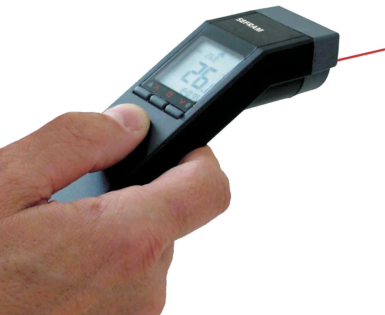 Sefram - Thermomètre infrarouge compact (-32 à 530°C), émissivité réglable. Visée Laser