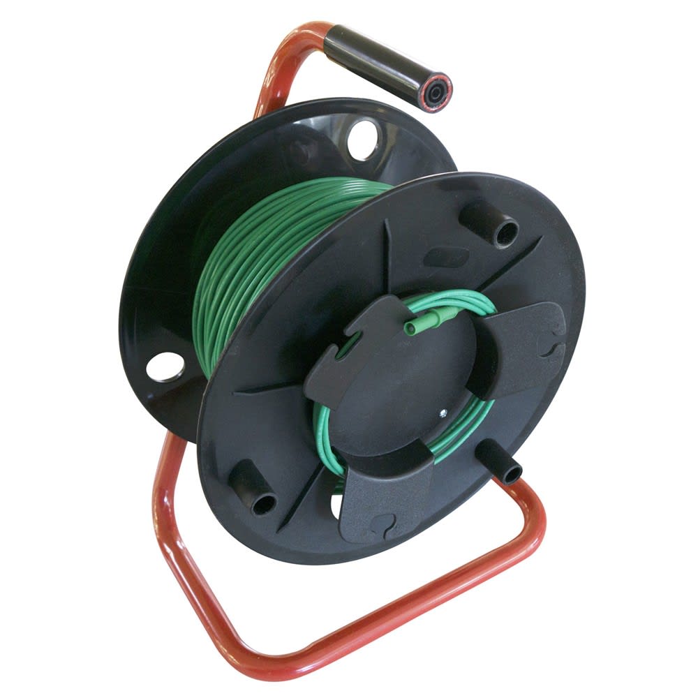 Sefram - Cordon de test vert de 100m en PVC sur enrouleur