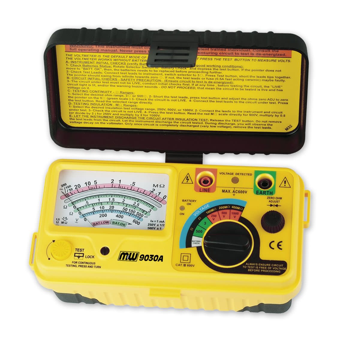 Sefram - Mesureur d'isolement analogique 250V, 500V, 1000V. Test de continuité 200mA.